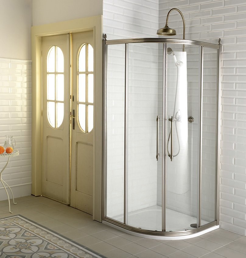 E-shop GELCO - ANTIQUE štvrťkruhová sprchová zástena 900x900, 2 dvere, číre sklo, bronz GQ5290C