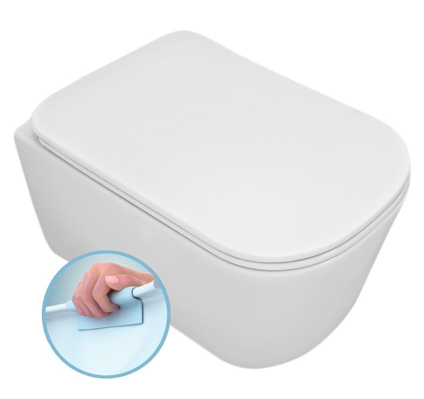 E-shop KERASAN - TRIBECA závesná WC misa, Rimless, 35x54cm, biela 511401