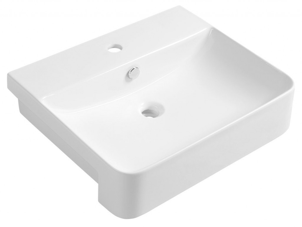 E-shop ISVEA - SOTT AQUA keramické umývadlo polozápustné, 59x49cm, biela 10SQ51058