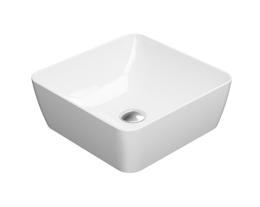 E-shop GSI - SAND/NUBES keramické umývadlo na dosku 38x38cm, biela ExtraGlaze 903811