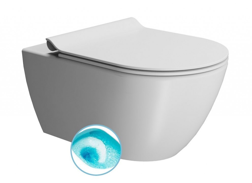 E-shop GSI - PURA závesná WC misa, Swirlflush, 36x55cm, biela dual-mat 881509