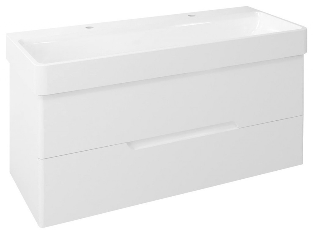 SAPHO - MEDIENA umývadlová skrinka 117x50,5x48,5cm, biela matná/biela matná MD120