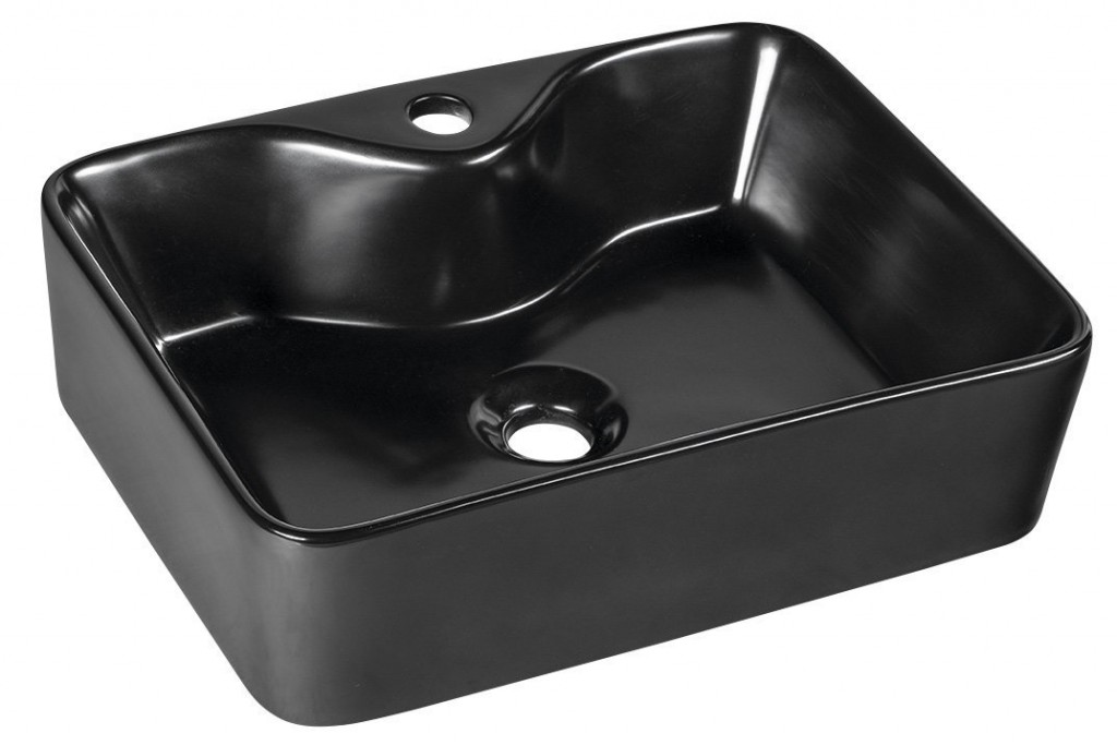 E-shop SAPHO - BALENA keramické umývadlo 48x37 cm, na dosku, čierna mat BH7013B