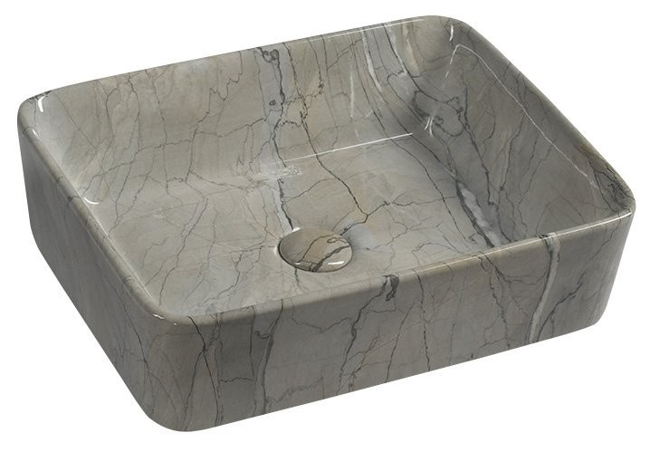 SAPHO - DALMA keramické umývadlo na dosku 48x38 cm, grigio 513