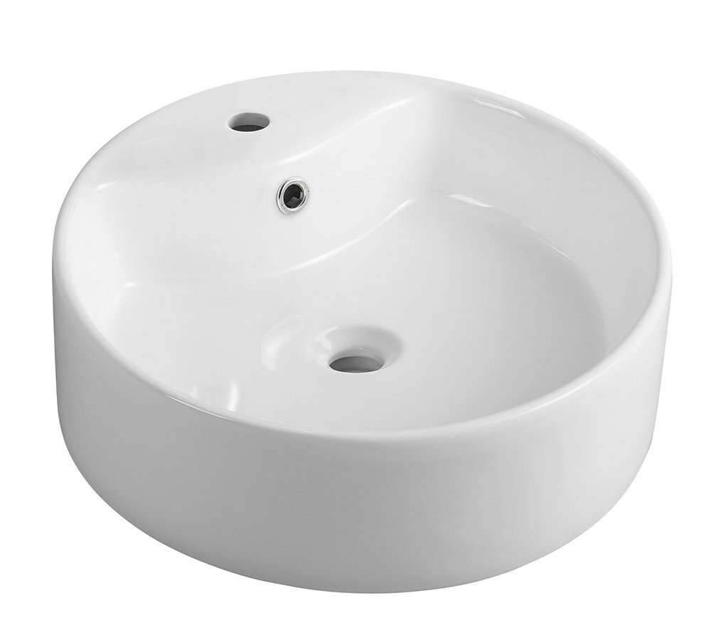 E-shop AQUALINE - Keramické umývadlo Ø 40 cm, na dosku, biela 49413