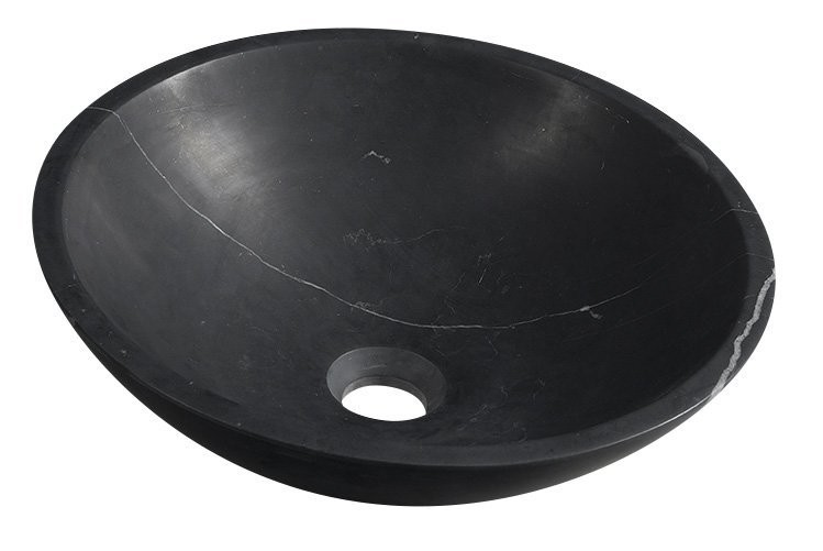 SAPHO - BLOK kamenné umývadlo Ø 40 cm, čierny Marquin, matný 2401-35