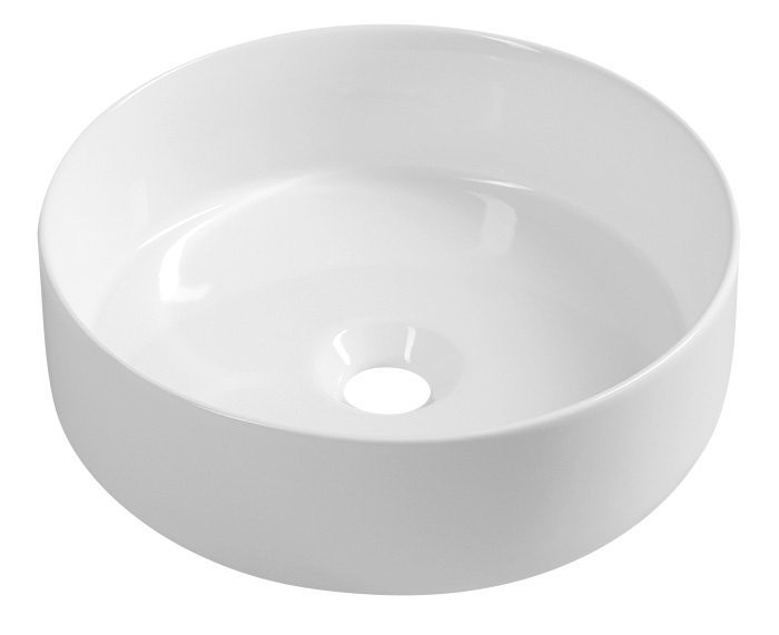 ISVEA - INFINITY ROUND keramické umývadlo na dosku, priemer 36cm, biela 10NF65036