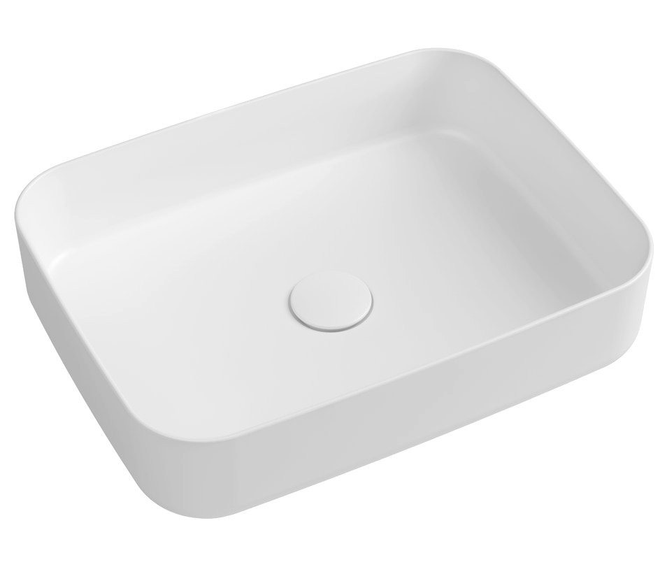 E-shop ISVEA - INFINITY RECTANGLE keramické umývadlo na dosku, 50x36cm, biela 10NF65050