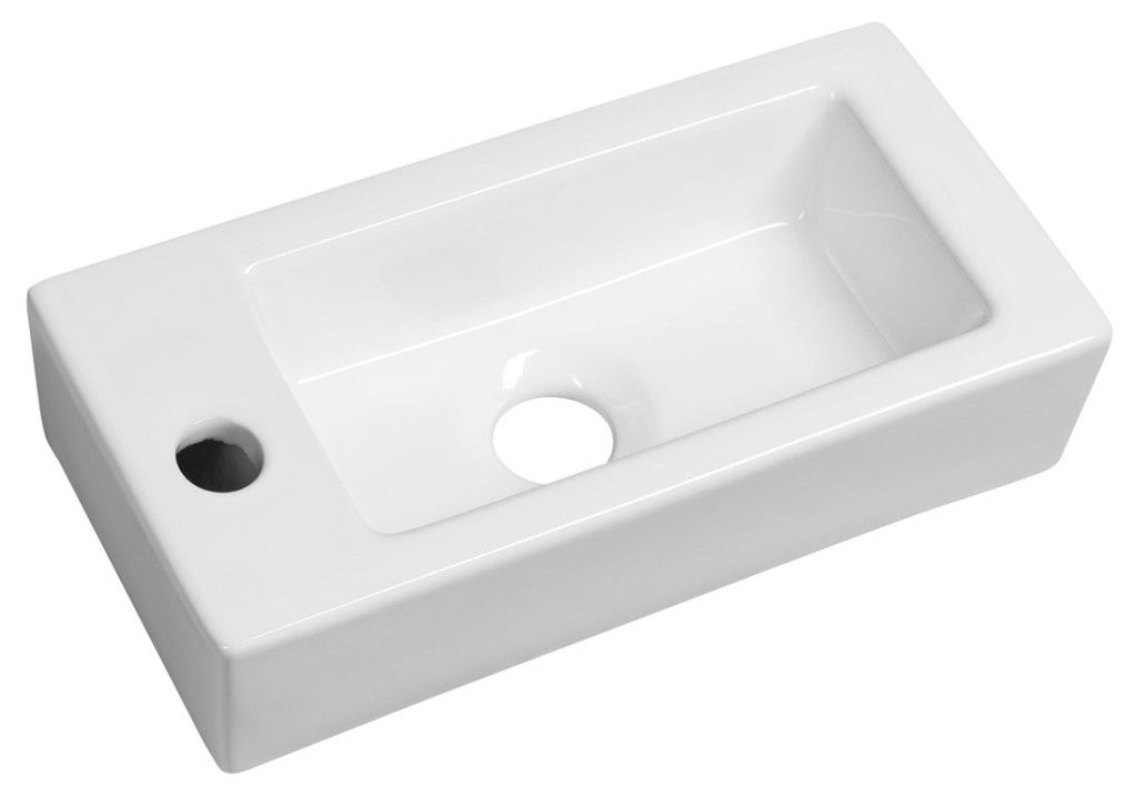 SAPHO - ZOE keramické umývátko 37x18cm, otvor pro baterii vlevo, bílá AR496