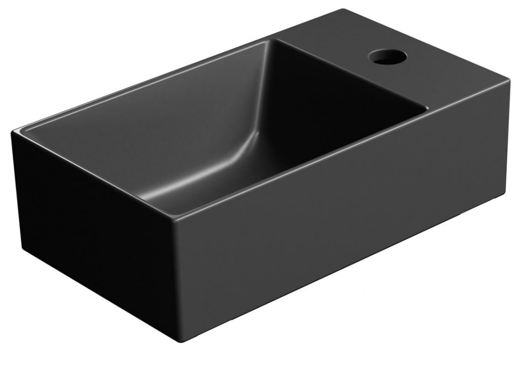 GSI - KUBE X keramické umývadlo 40x23cm, pravé/ľavé, čierna mat 9484126
