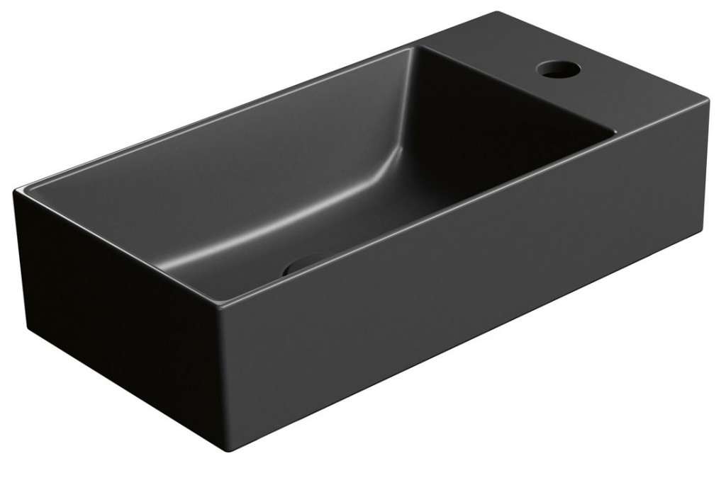 E-shop GSI - KUBE X keramické umývadlo 50x25cm, pravé/ľavé, čierna mat 9486126
