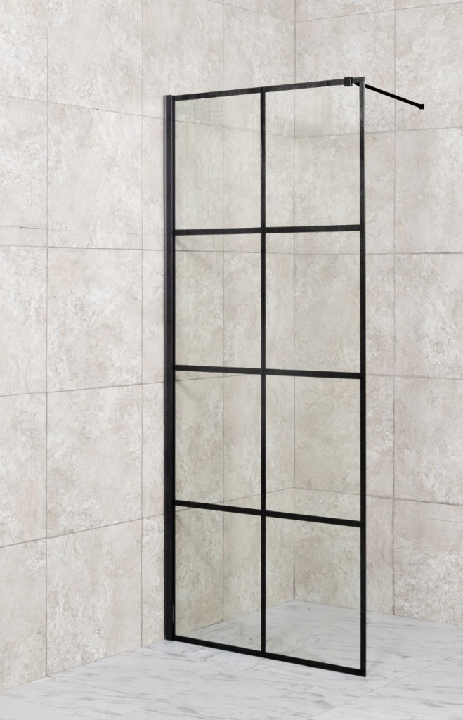 HOPA - Walk-in sprchovací kút ALBOX BLACK - FARBA rámu - Čierna, Rozmer A - 120 cm, Rozmer C - 195 cm, Smer zatvárania - Univerzálne Ľavé / Pravé, Výplň - Maľované bezpečnostné sklo