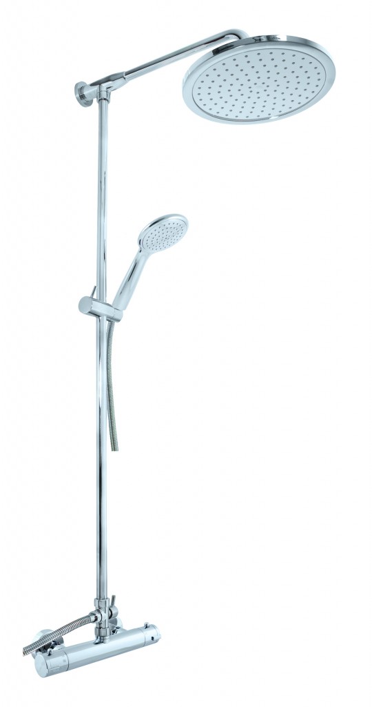 SLEZAK-RAV - Vodovodná batéria sprchová TERMOSTATICKÁ s hlavovou a ručnou sprchou, Farba: chróm, Rozmer: 150 mm TRM81.5/5