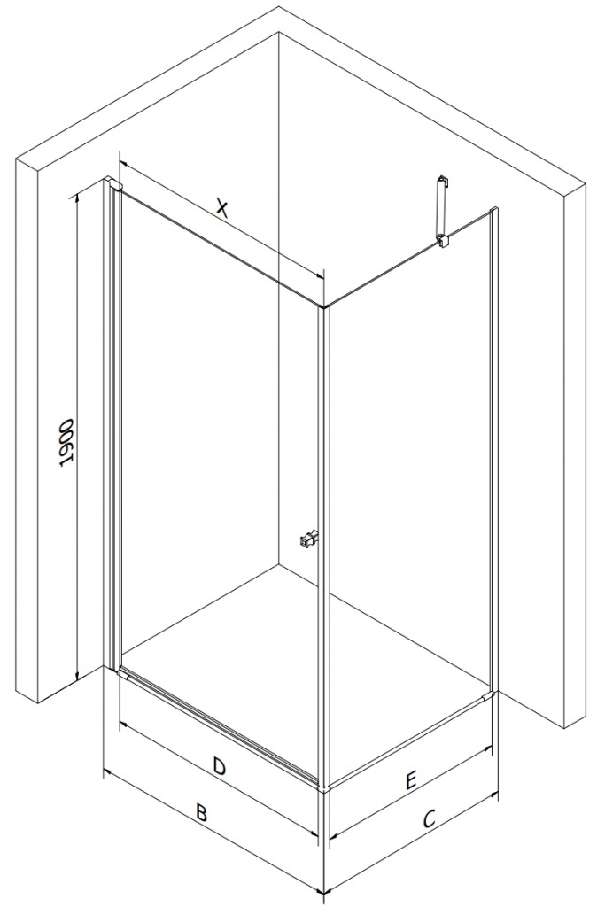 MEXEN/S - Pretória sprchovací kút 80x80 cm, transparent, čierna + sprchová vanička vrátane sifónu (852-080-080-70-00-4070B)
