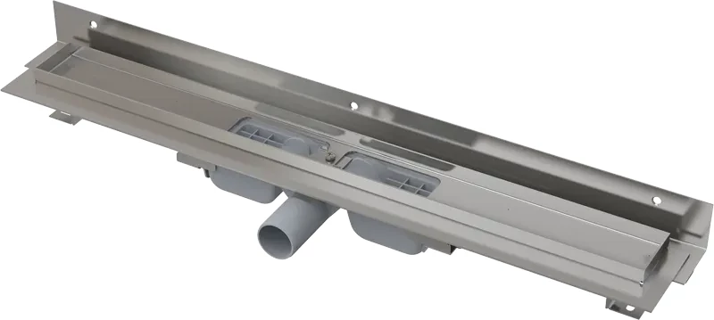 E-shop Alcadrain Podlahový žľab s okrajom pre perforovaný rošt as nastaviteľným golierom k stene APZ104-1050 APZ104-1050