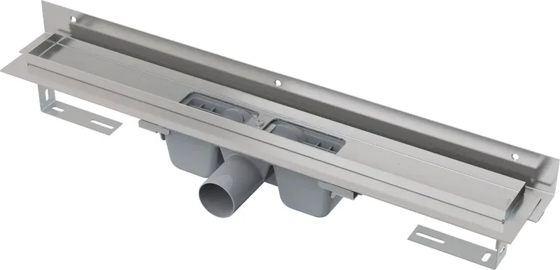 E-shop Alcadrain Podlahový žľab s okrajom pre perforovaný rošt as nastaviteľným golierom k stene APZ4-1150 APZ4-1150