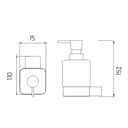 Nimco Kibo chróm dávkovač tekutého mydla pumpička mosadz Ki 14031C-T-26 (Ki 14031C-T-26)