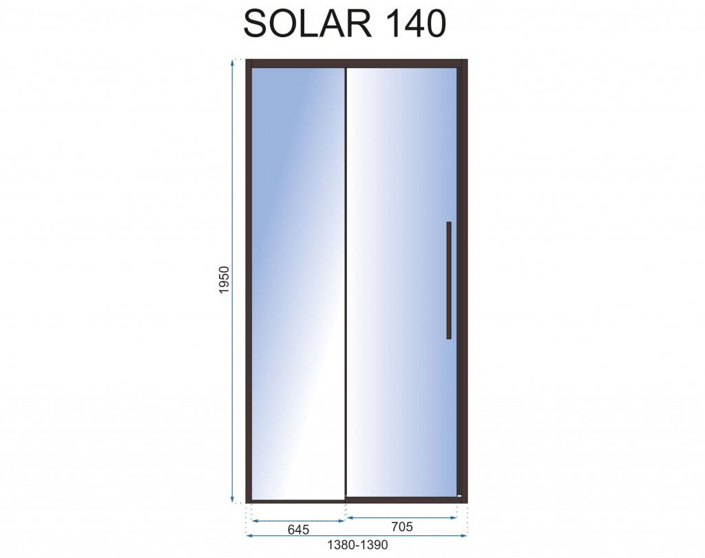 REA - Posuvné sprchové dvere Solar L/P 140 černé (REA-K6359)