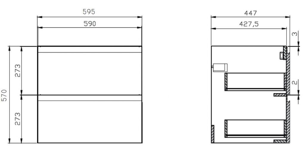 CERSANIT - SET B686 MODUO (umývadlo 50, doska 80, skrinka 60, modul 20) (S801-443)