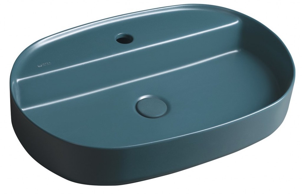 E-shop ISVEA - INFINITY OVAL keramické umývadlo na dosku, 60x40cm, matná zelena Petrol 10NF65060-2P