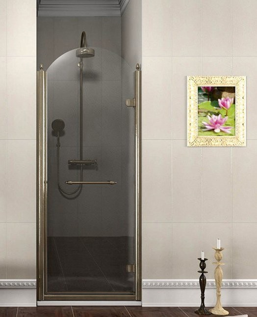 E-shop GELCO - ANTIQUE sprchové dvere 800, číre sklo, pravé, bronz, svetlý odtieň GQ1380RCL