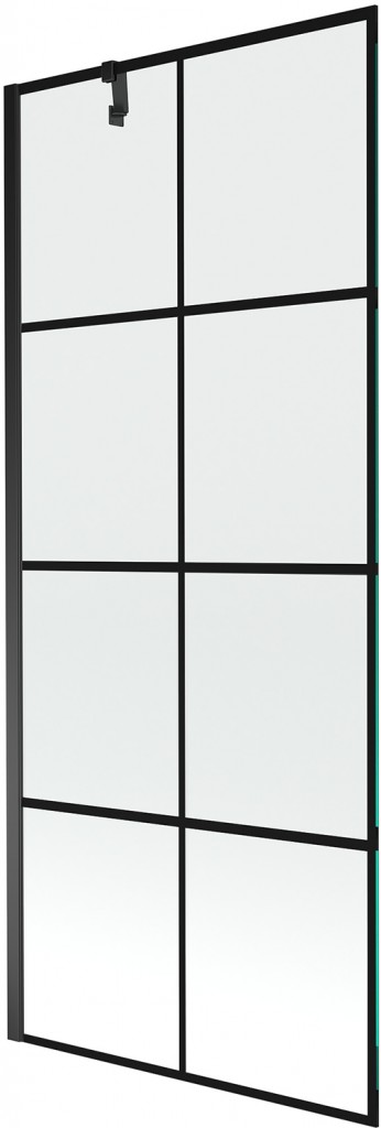 MEXEN/S - Next vaňová zástena FIX 80 x 150 cm, čierny dekor, čierna 895-080-000-00-77-70