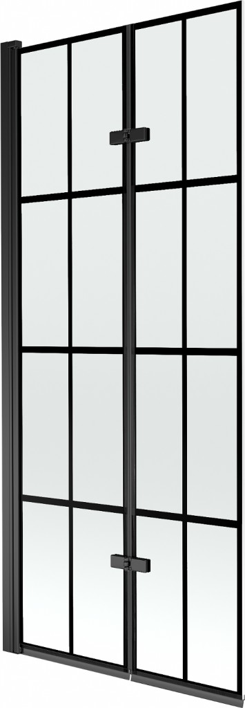 MEXEN - Castor vaňová zástena 2-krídlo 80 x 150, čierna vzor, čierna 892-080-002-70-77