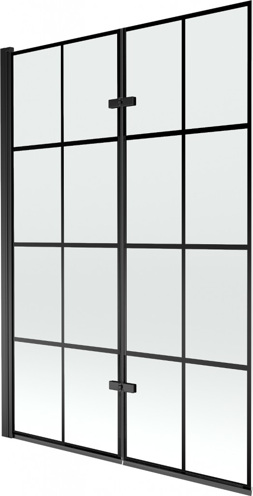 MEXEN - Castor vaňová zástena 2-krídlo 120 x 150, čierna vzor, čierna 892-120-002-70-77