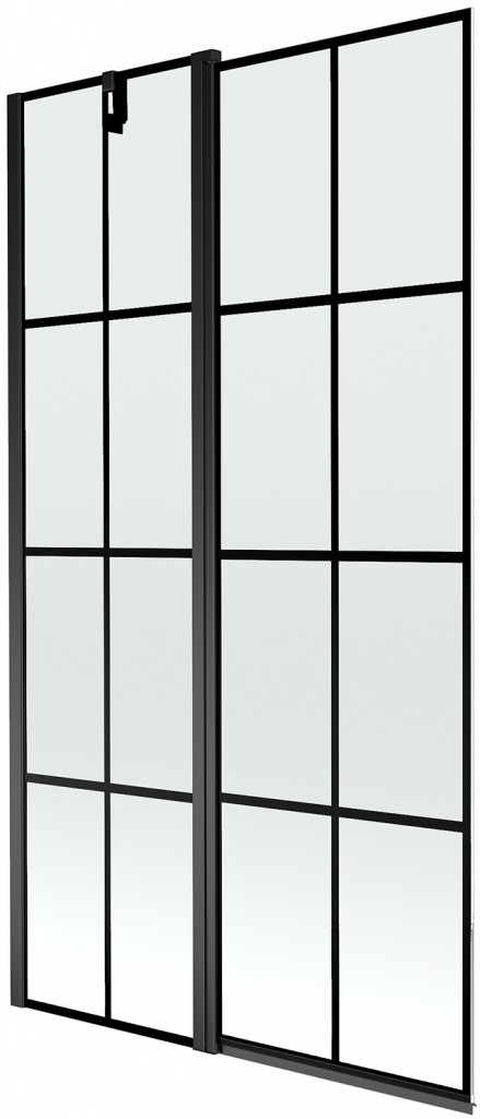 MEXEN - Flip vaňová zástena 1-krídlo 100 x 150, čierna vzor, čierna 894-100-101-70-77