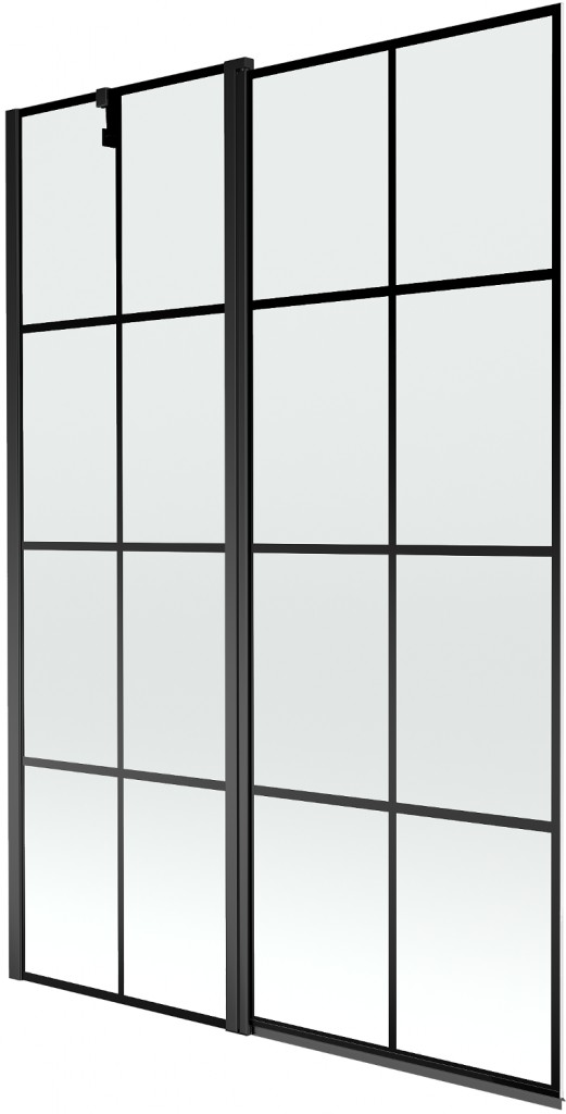 MEXEN - Flip vaňová zástena 1-krídlo 120 x 150, čierna vzor, čierna 894-120-101-70-77