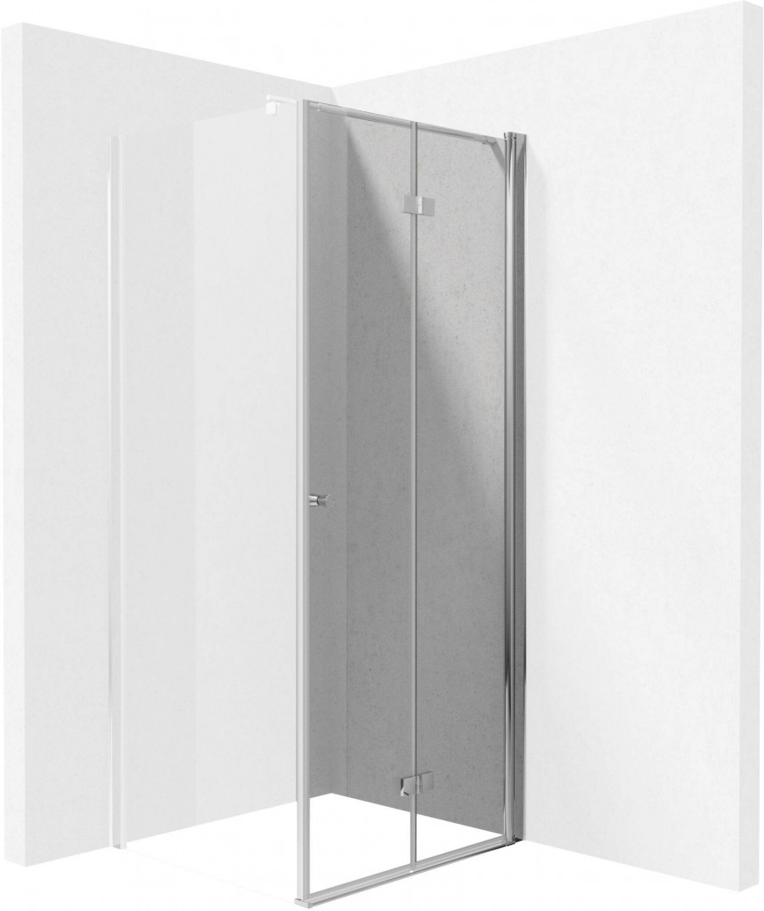 E-shop DEANTE - Kerria plus chróm - Sprchové dvere bez stenového profilu, systém Kerria Plus, 90 cm - skladacia KTSX041P