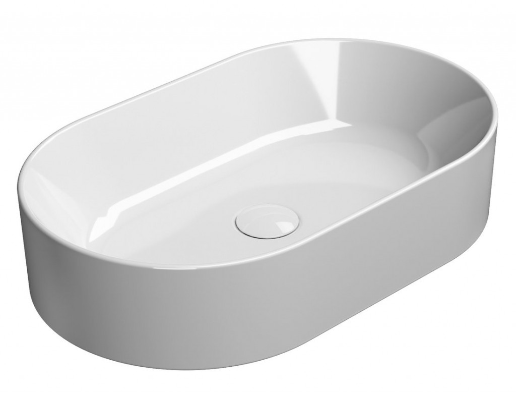 E-shop GSI - KUBE X keramické umývadlo na dosku, 60x37cm, oválne, biela ExtraGlaze 945811