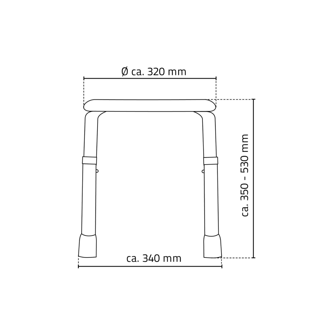 RIDDER - HANDICAP Sedátko kúpeľňové priemer 32cm, biele (A00603101)