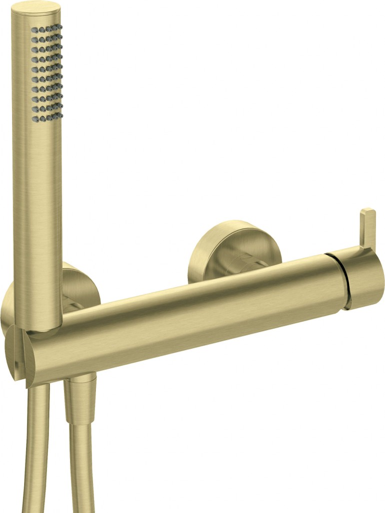 DEANTE - Silia kartáčovaná zlatá sprchová batéria, so sprchovacím setom BQS_R41M