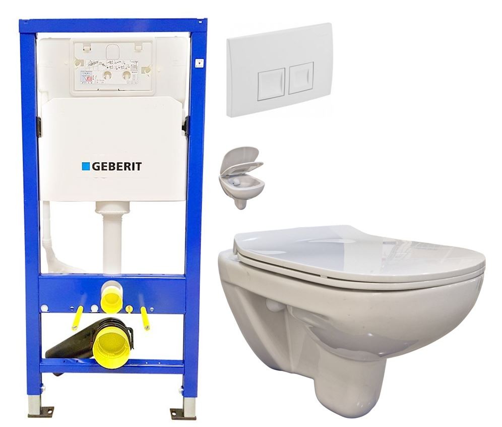 E-shop GEBERIT DuofixBasic s bielym tlačidlom DELTA50 + WC bez oplachového kruhu Edge + SEDADLO 458.103.00.1 50BI EG1