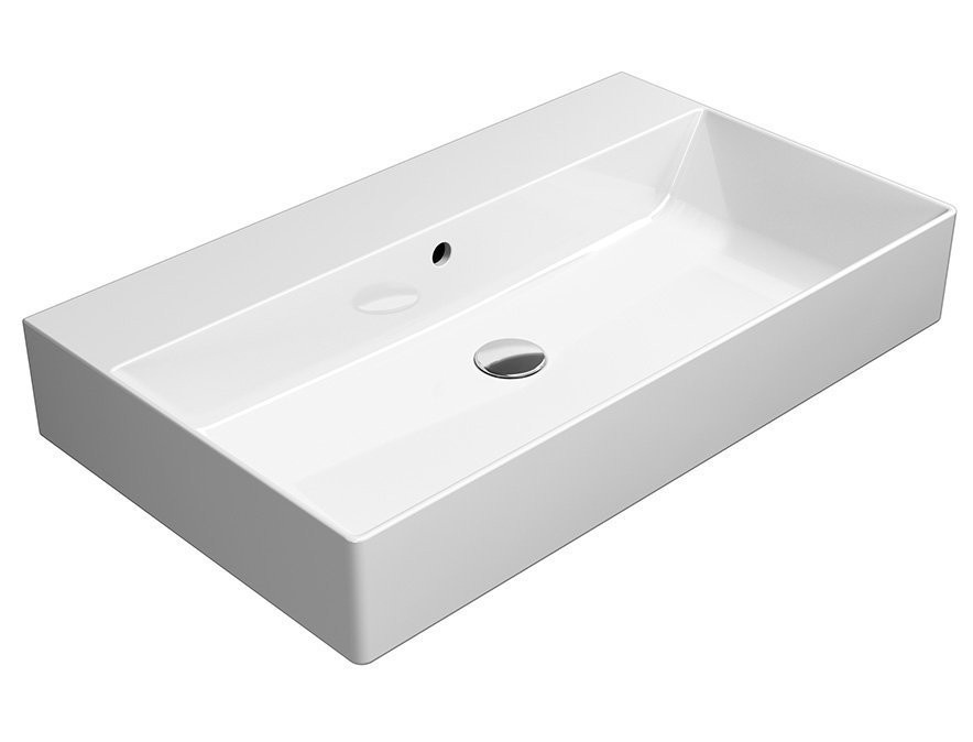E-shop GSI - KUBE X keramické umývadlo 80x47cm, bez otvoru, biela ExtraGlaze 9422011