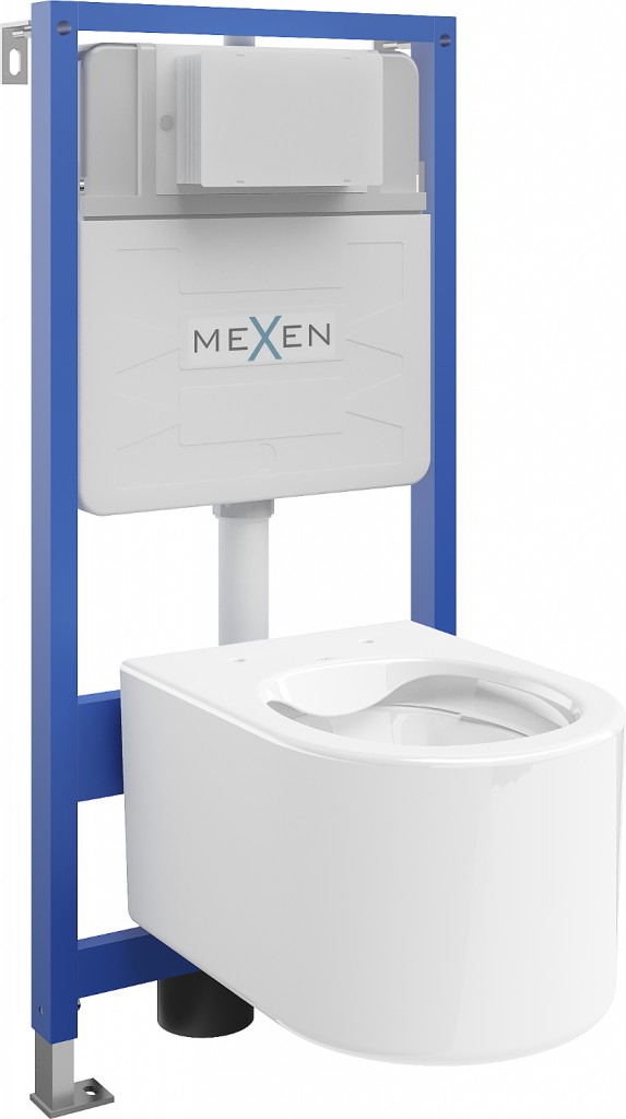 MEXEN/S - WC predstenová inštalačná sada Fenix Slim s misou WC Sofia, biela 6103354XX00