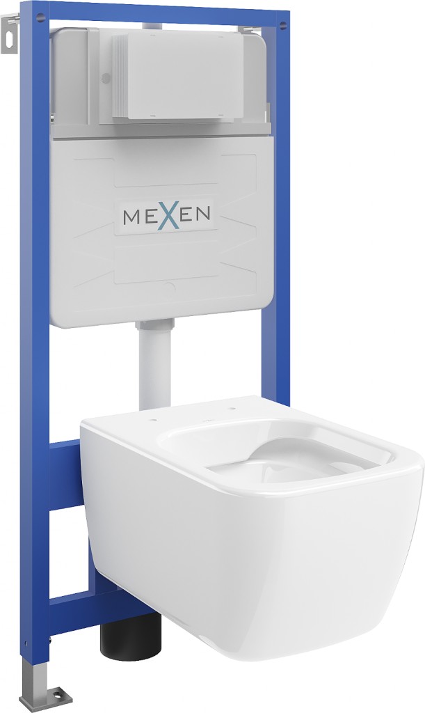 MEXEN/S - WC predstenová inštalačná sada Fenix Slim s misou WC Stella, biela 6103368XX00