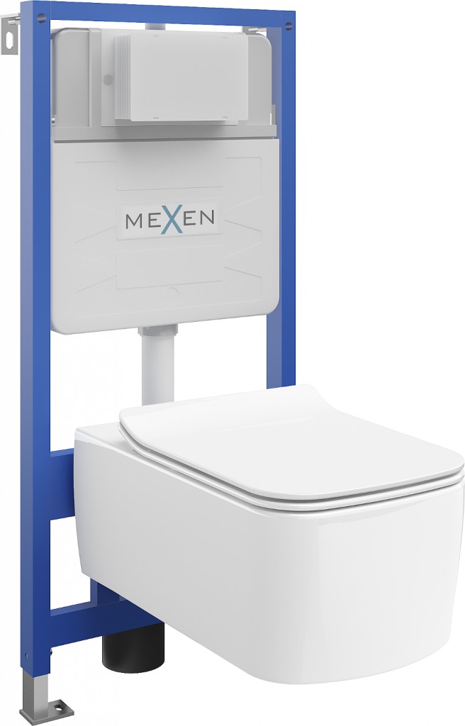 MEXEN/S - WC predstenová inštalačná sada Fenix XS-F s misou WC York + sedátko softclose, biela 68030114000