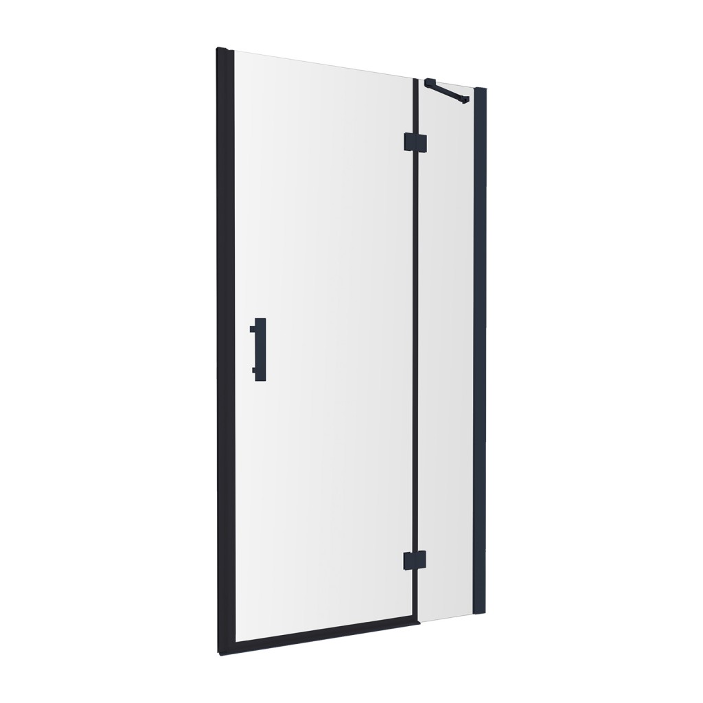 OMNIRES - MANHATTAN sprchové dvere pre bočnú stenu, 100 cm čierna mat / transparent /BLMTR/ ADC10X-ABLTR