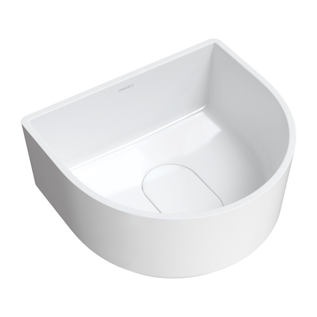 E-shop OMNIRES - CADENCE M+ umývadlo na dosku, 42 x 37 cm biela lesk /BP/ CADENCE420BP