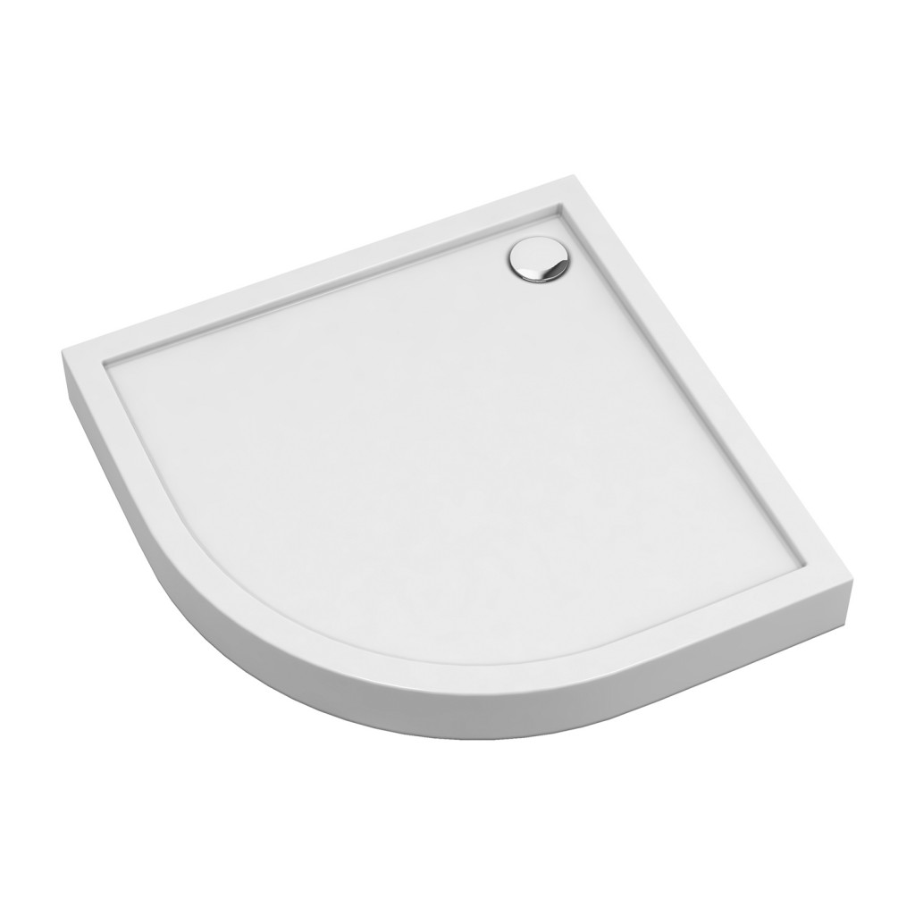 E-shop OMNIRES - CAMDEN akrylátová sprchová vanička štvrťkruh, 80 x 80 cm biela lesk /BP/ CAMDEN80/OBP