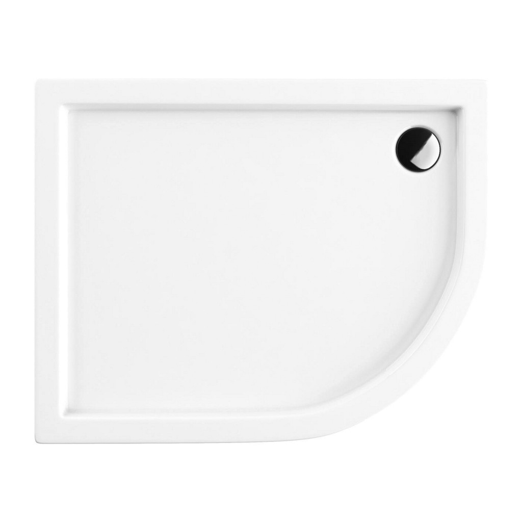 OMNIRES - RIVERSIDE akrylátová sprchová vanička štvrťkruh, ľavá 100 x 80 cm biela lesk /BP/ RIVERSIDE80/100/LBP