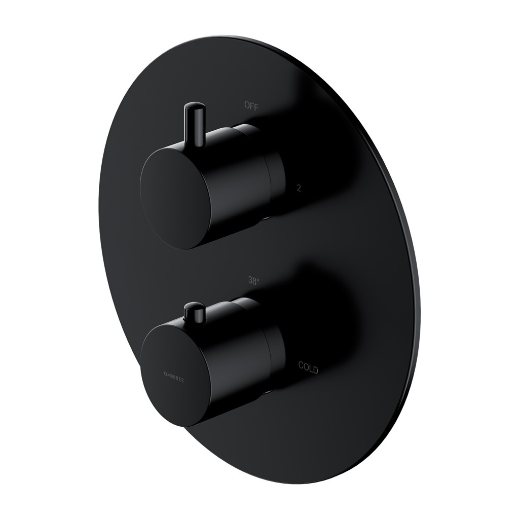 OMNIRES - Y termostatická sprchová batéria podomietková, vrchná časť bez telesa čierna /BLH/ Y1236ROBL