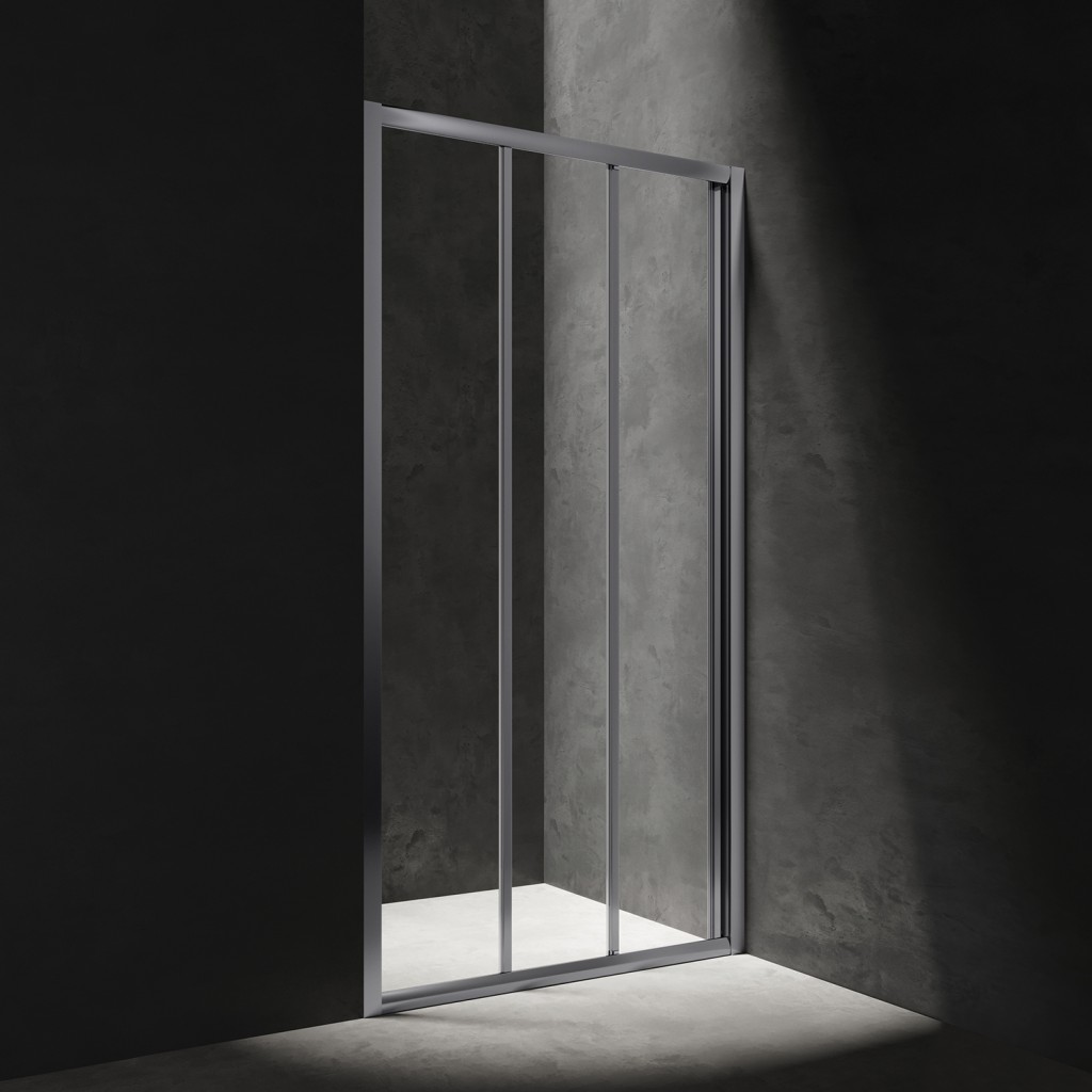 OMNIRES - BRONX trojité posuvné sprchové dvere, 110 cm chróm / transparent /CRTR/ S20A3110CRTR