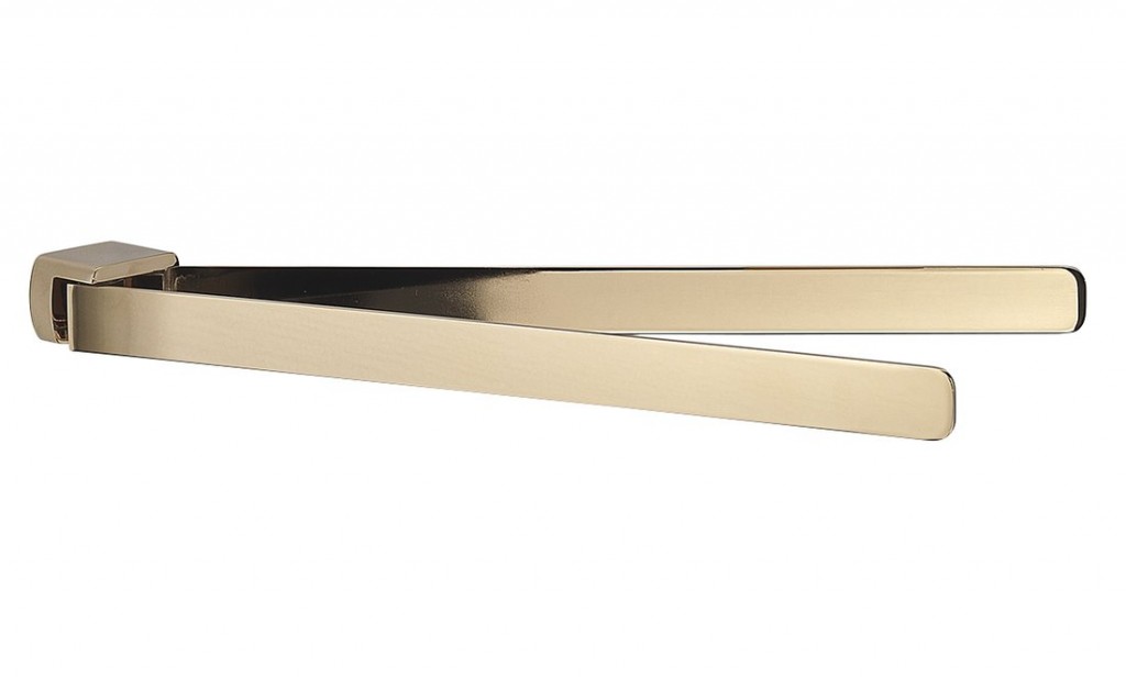 Gedy - PIRENEI dvojitý držiak uterákov otočný 350mm, zlato PI2387