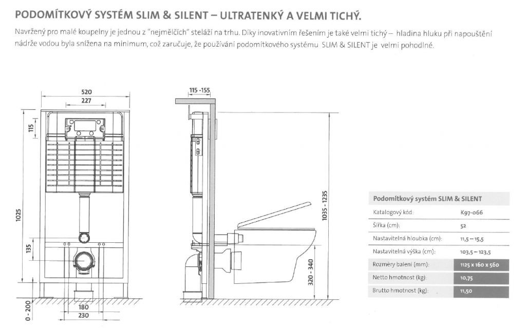 CERSANIT - Napúšťací ventil inštalovaný v rámoch SLIM&SILENT (K99-0149)