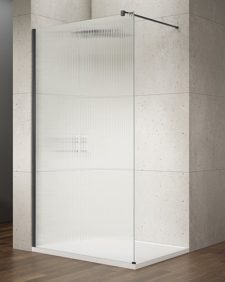 GELCO - VARIO BLACK jednodielna sprchová zástena na inštaláciu k stene, sklo nordic, 700 mm GX1570-06