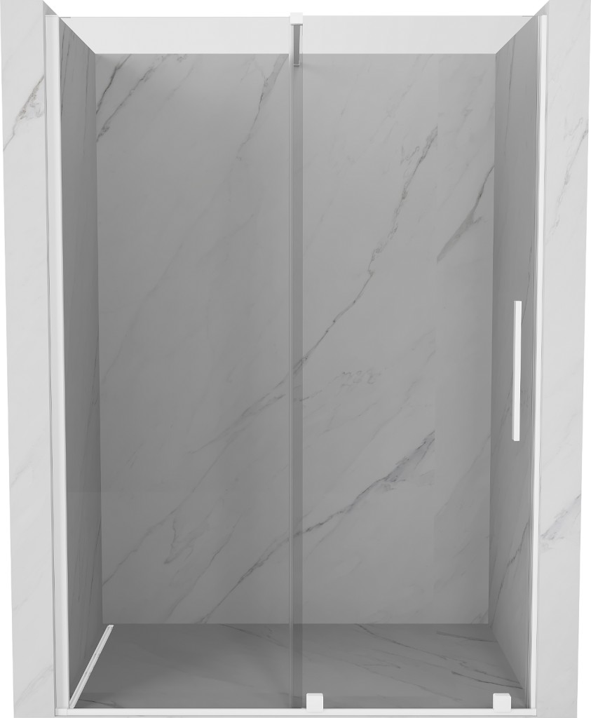 MEXEN/S - Velár posuvné sprchové dvere 130, transparent, biela 871-130-000-01-20