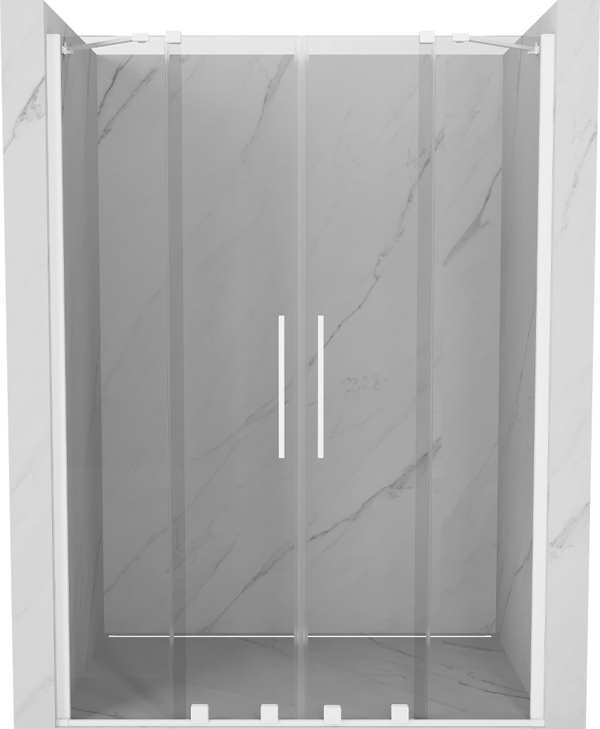 MEXEN/S - Velar Duo posuvné sprchové dvere 140, transparent, białe 871-140-000-02-20